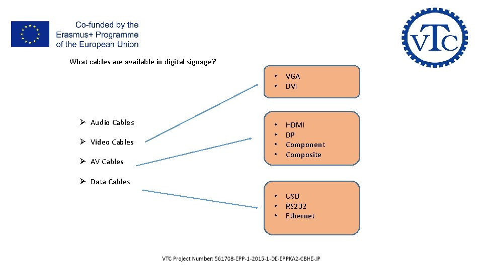 I- AV & Data Cables What cables are available in digital signage? Ø Audio I- AV & Data Cables What cables are available in digital signage? Ø Audio
