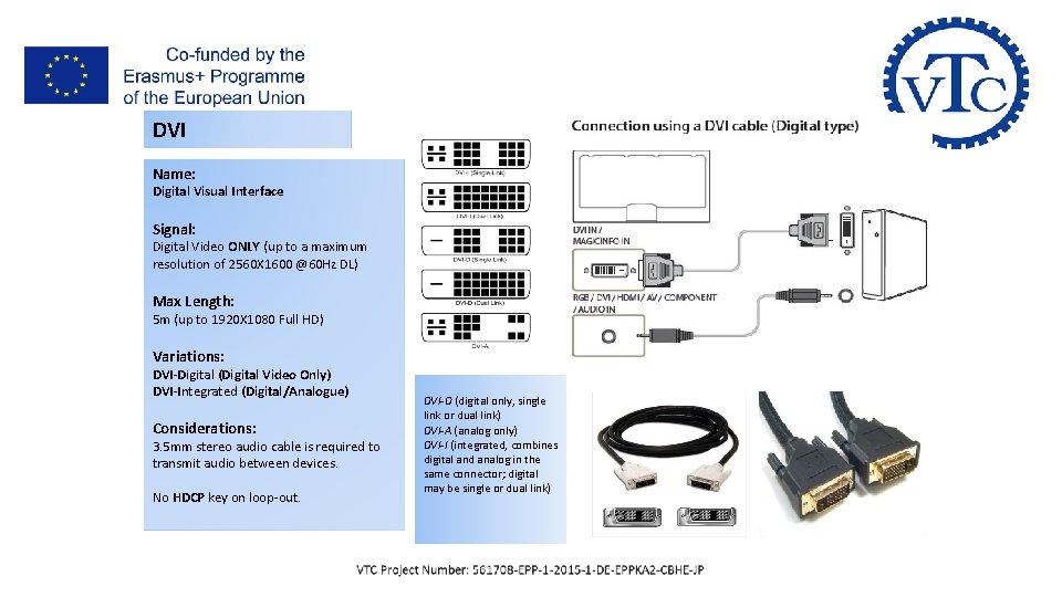 I- AV & Data Cables DVI Name: Digital Visual Interface Signal: Digital Video ONLY I- AV & Data Cables DVI Name: Digital Visual Interface Signal: Digital Video ONLY