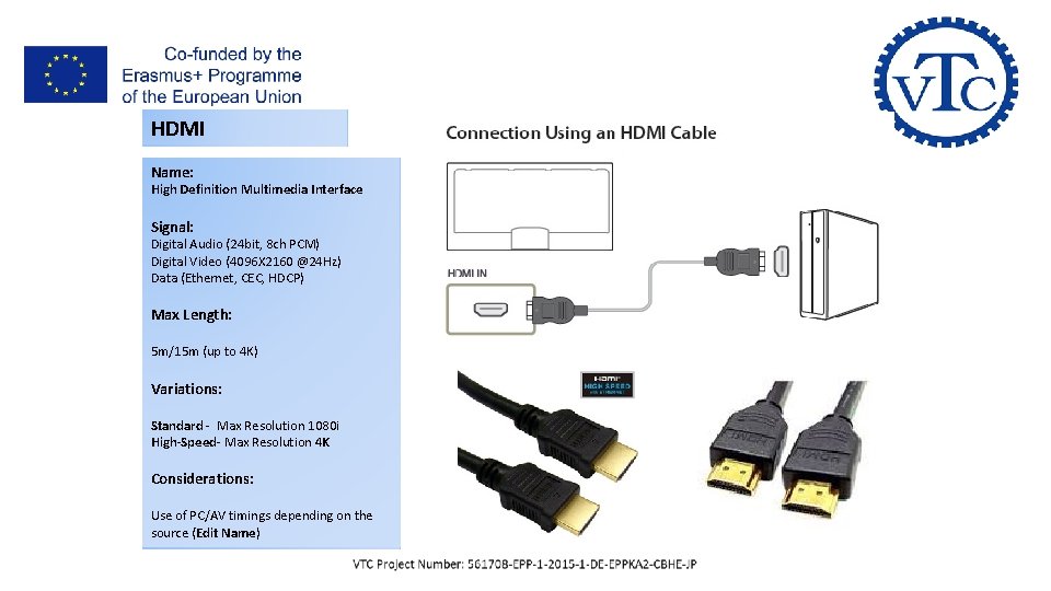 I- AV & Data Cables HDMI Name: High Definition Multimedia Interface Signal: Digital Audio I- AV & Data Cables HDMI Name: High Definition Multimedia Interface Signal: Digital Audio