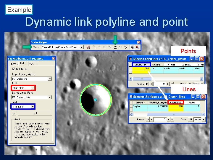 Example: Dynamic link polyline and point Points Lines 