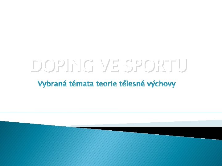 DOPING VE SPORTU 