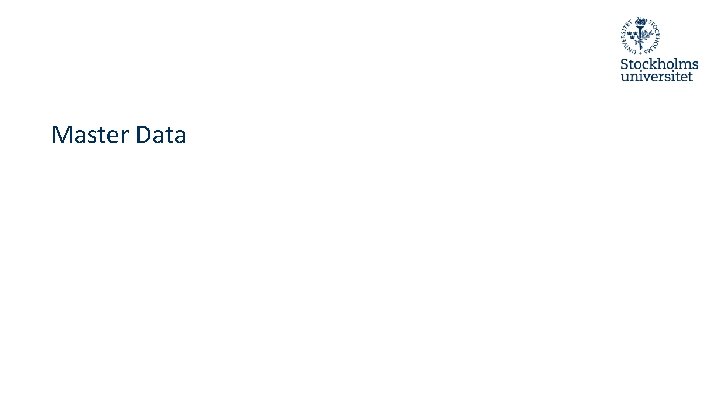 Master Data Master Data