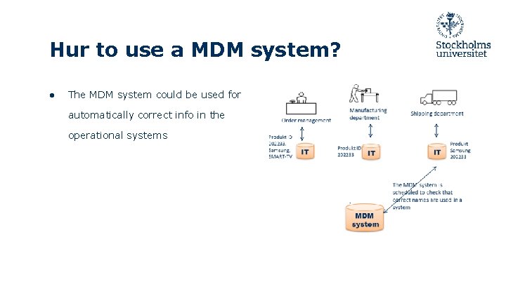 Hur to use a MDM system? ● The MDM system could be used for Hur to use a MDM system? ● The MDM system could be used for