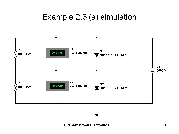 Example 2. 3 (a) simulation ECE 442 Power Electronics 15 