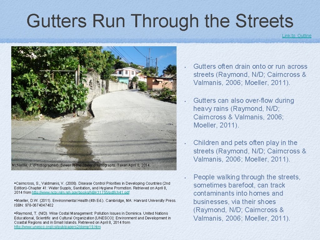 Gutters Run Through the Streets Link to Outline • • • Mc. Neillie, J.