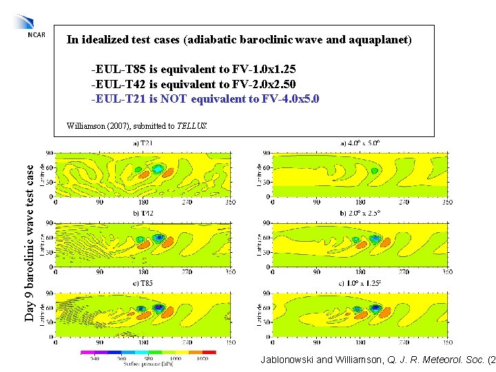 In idealized test cases (adiabatic baroclinic wave and aquaplanet) -EUL-T 85 is equivalent to