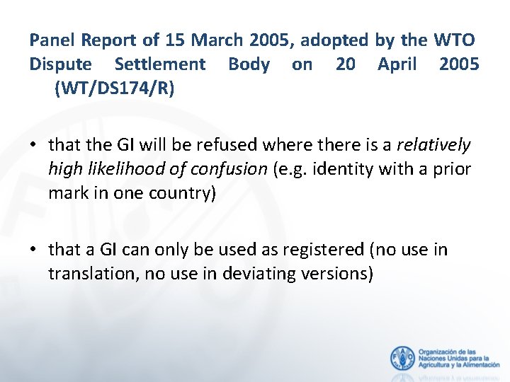 Panel Report of 15 March 2005, adopted by the WTO Dispute Settlement Body on