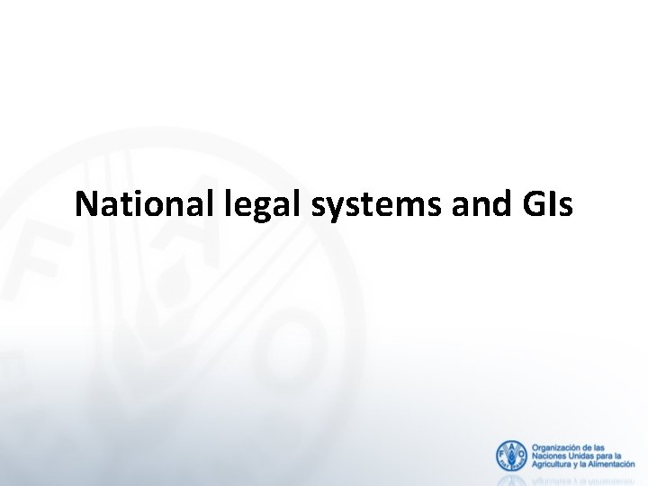 National legal systems and GIs 