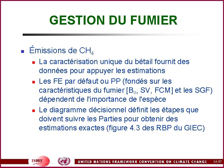 GESTION DU FUMIER n Émissions de CH 4 n n n La caractérisation unique