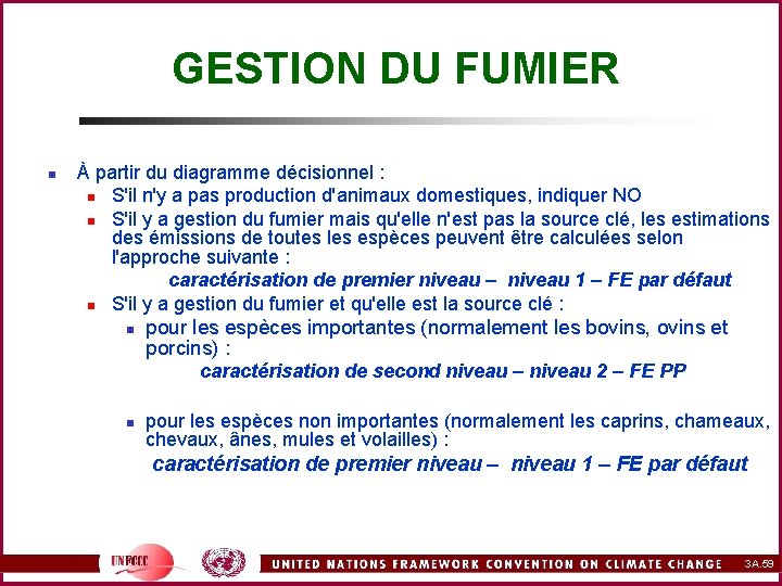 GESTION DU FUMIER n À partir du diagramme décisionnel : n S'il n'y a