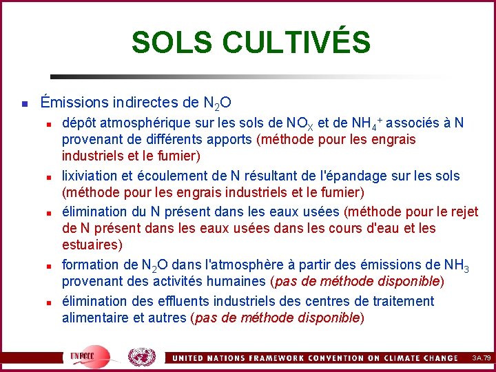 SOLS CULTIVÉS n Émissions indirectes de N 2 O n n n dépôt atmosphérique