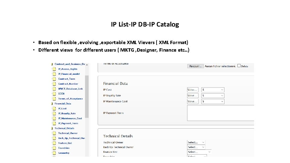 IP List-IP DB-IP Catalog • Based on flexible , evolving , exportable XML Vievers