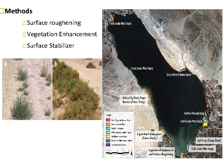 �Methods � Surface roughening � Vegetation Enhancement � Surface Stabilizer 