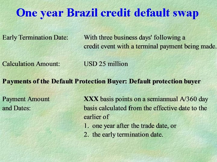 One year Brazil credit default swap 