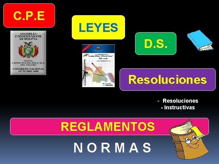 C. P. E LEYES D. S. Resoluciones - Instructivas REGLAMENTOS NORMAS 