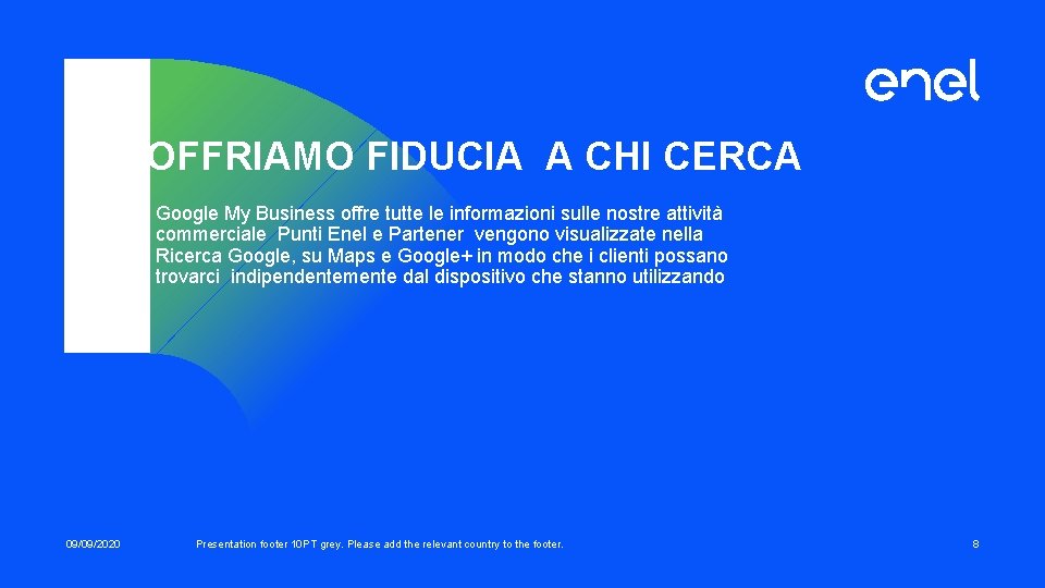  OFFRIAMO FIDUCIA A CHI CERCA Google My Business offre tutte le informazioni sulle