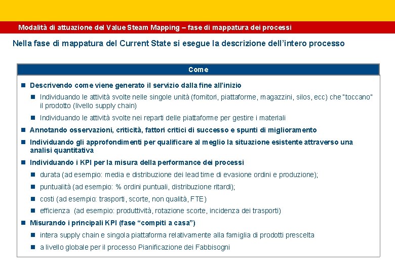 Modalità di attuazione del Value Steam Mapping – fase di mappatura dei processi Nella Modalità di attuazione del Value Steam Mapping – fase di mappatura dei processi Nella