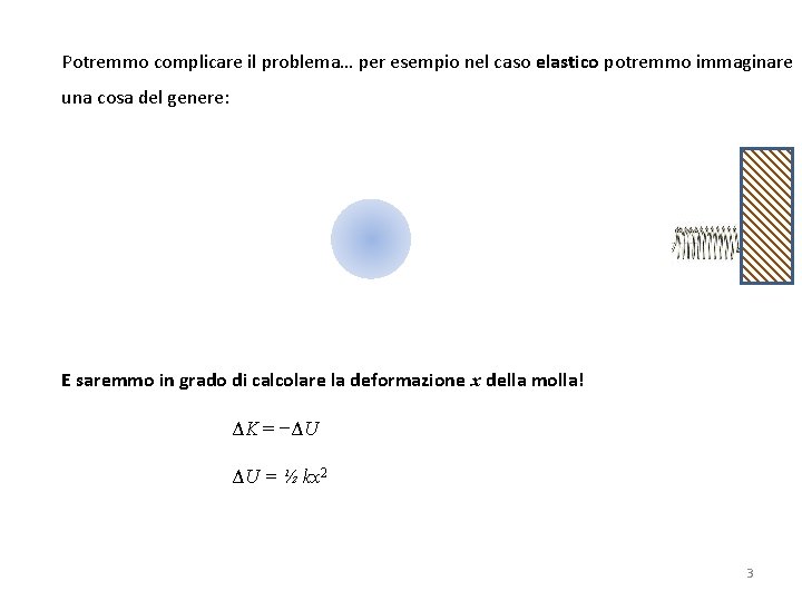 Potremmo complicare il problema… per esempio nel caso elastico potremmo immaginare una cosa del