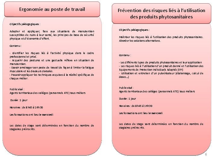 Ergonomie au poste de travail Objectifs pédagogiques : Adopter et appliquer, face aux situations