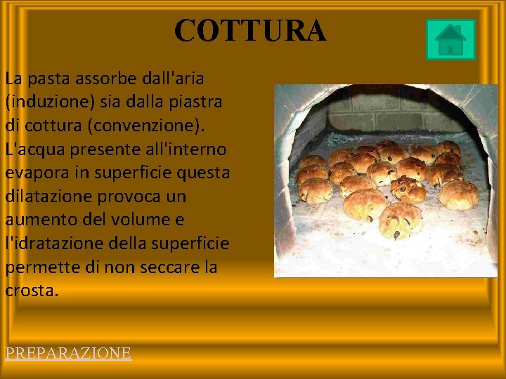 COTTURA La pasta assorbe dall'aria (induzione) sia dalla piastra di cottura (convenzione). L'acqua presente