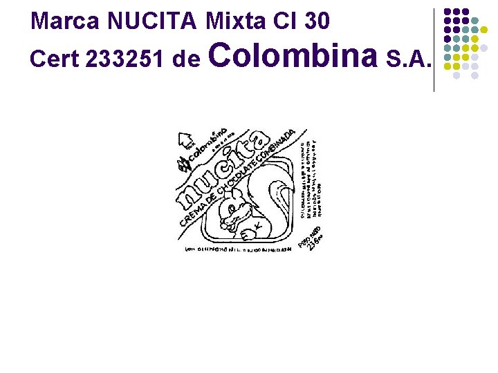 Marca NUCITA Mixta Cl 30 Cert 233251 de Colombina S. A. 