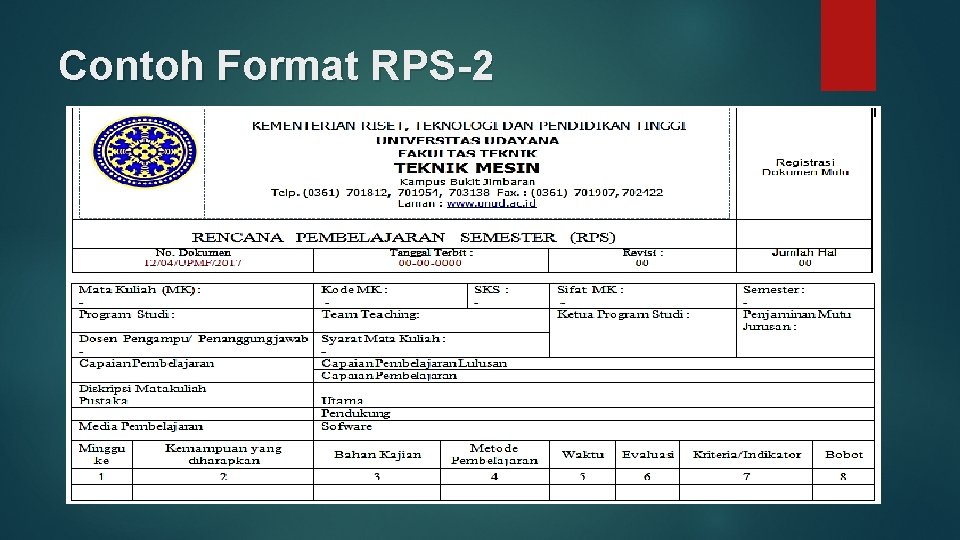 Praktikum Format Dan Contoh Rancangan Semester - TaniaaresSkinner