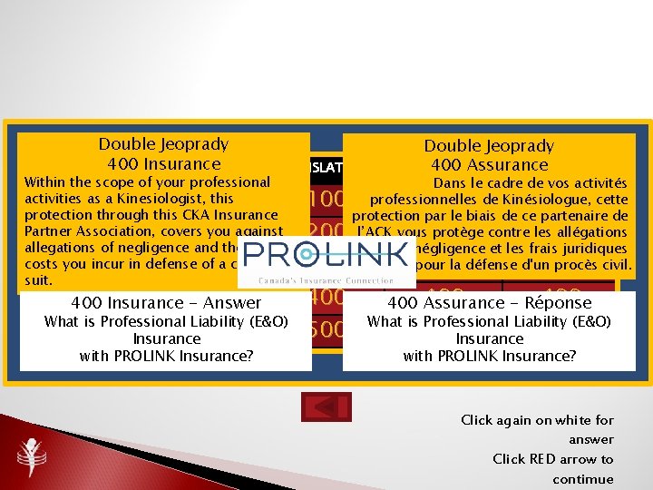Double Jeoprady 400 Insurance CERTIFICATION DISEASES Within the scope of your professional activities as