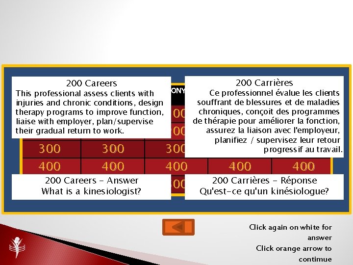 200 Carrières 200 Careers OF CAREERS ED. SCIENCE Ce CONT’G professionnel évalue les clients