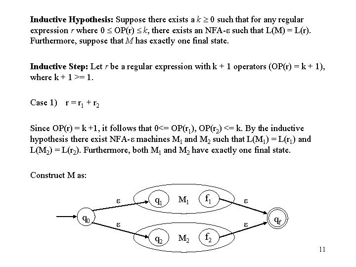 Inductive Hypothesis: Suppose there exists a k 0 such that for any regular expression