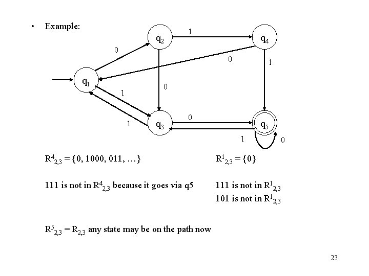  • Example: q 2 1 q 4 0 0 q 1 1 0