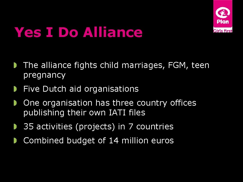 Yes I Do Alliance The alliance fights child marriages, FGM, teen pregnancy Five Dutch Yes I Do Alliance The alliance fights child marriages, FGM, teen pregnancy Five Dutch