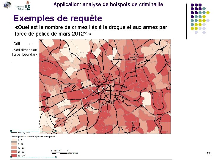 Application: analyse de hotspots de criminalité Exemples de requête «Quel est le nombre de