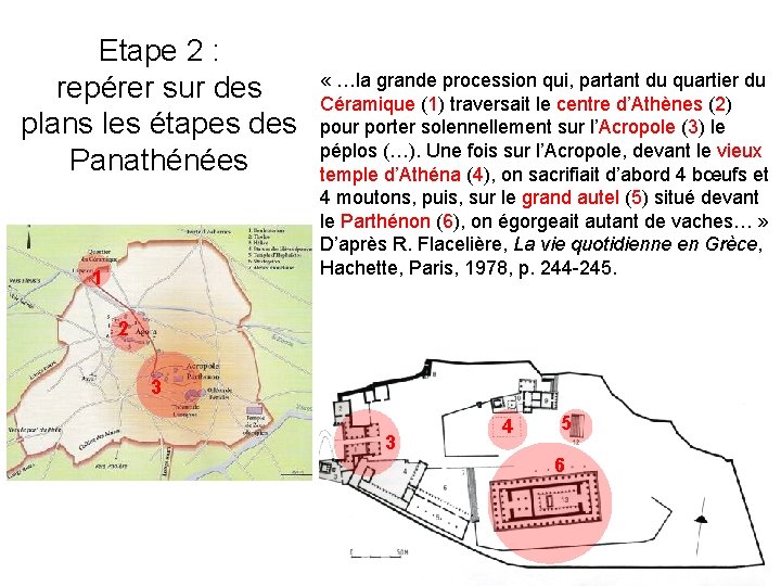 Etape 2 : repérer sur des plans les étapes des Panathénées 1 « …la