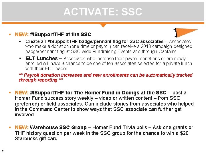 ACTIVATE: SSC § NEW: #ISupport. THF at the SSC § Create an #ISupport. THF