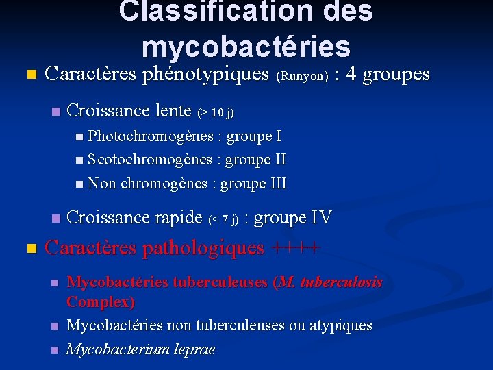 La tuberculose Mycobacterium tuberculosis complex E Martin Octobre