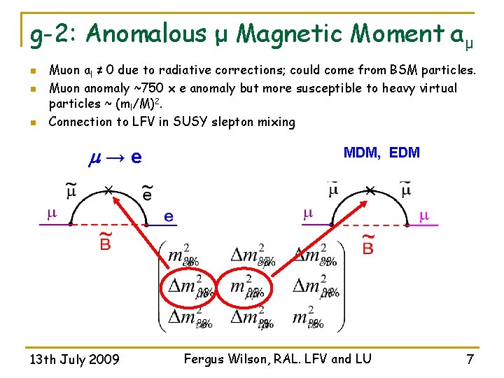 g-2: Anomalous μ Magnetic Moment aμ n n n Muon al ≠ 0 due