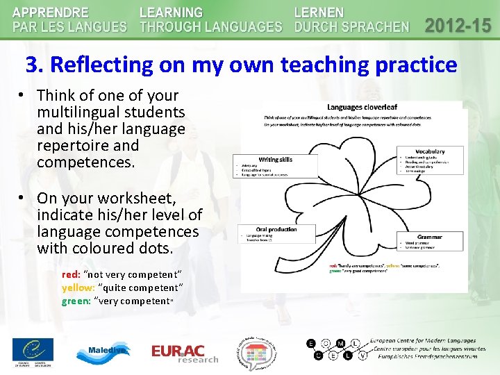 3. Reflecting on my own teaching practice • Think of one of your multilingual 3. Reflecting on my own teaching practice • Think of one of your multilingual