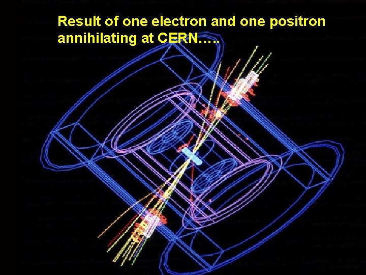 Result of one electron and one positron annihilating at CERN…. . 