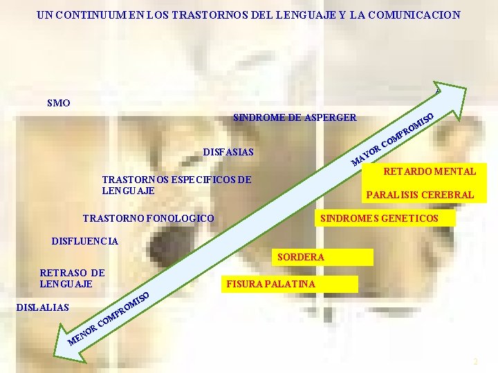 UN CONTINUUM EN LOS TRASTORNOS DEL LENGUAJE Y LA COMUNICACION AUTI SMO SINDROME DE