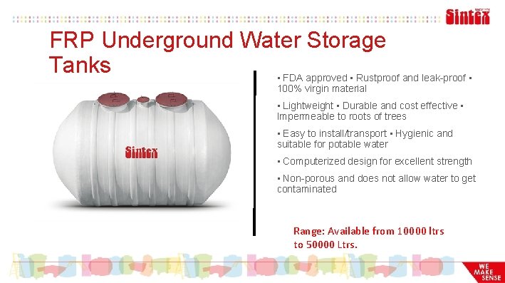FRP Underground Water Storage Tanks • FDA approved • Rustproof and leak-proof • 100%