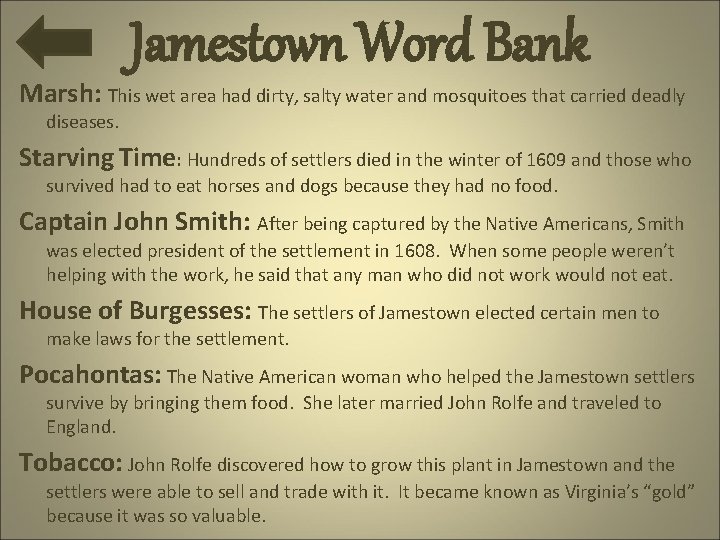 Jamestown Word Bank Marsh: This wet area had dirty, salty water and mosquitoes that