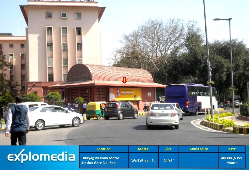 Location Udhyog Bhawan Metro Station Gate No. 2 nd Media Size Availability Rate Wall