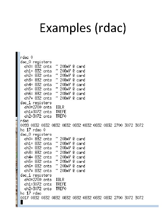 Examples (rdac) 