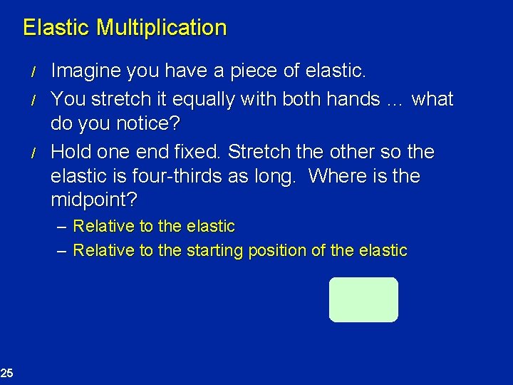 Elastic Multiplication / / / Imagine you have a piece of elastic. You stretch