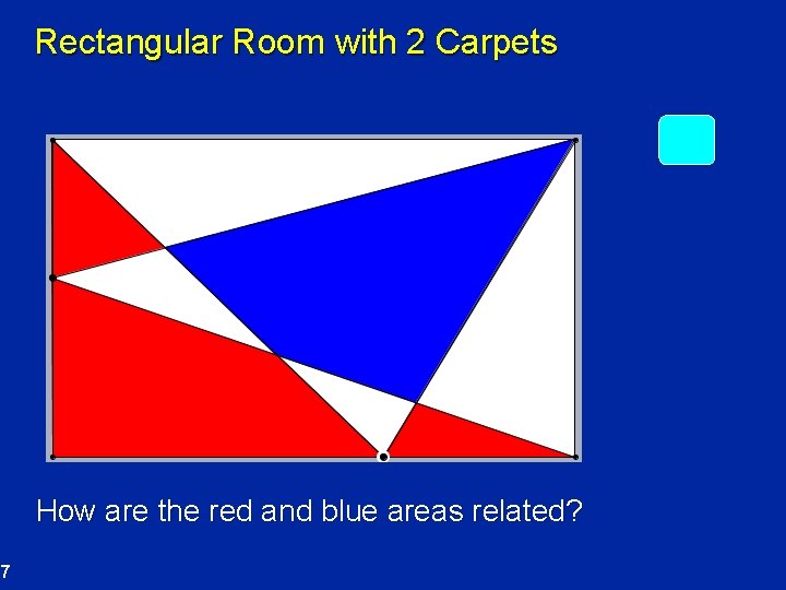 Rectangular Room with 2 Carpets How are the red and blue areas related? 7