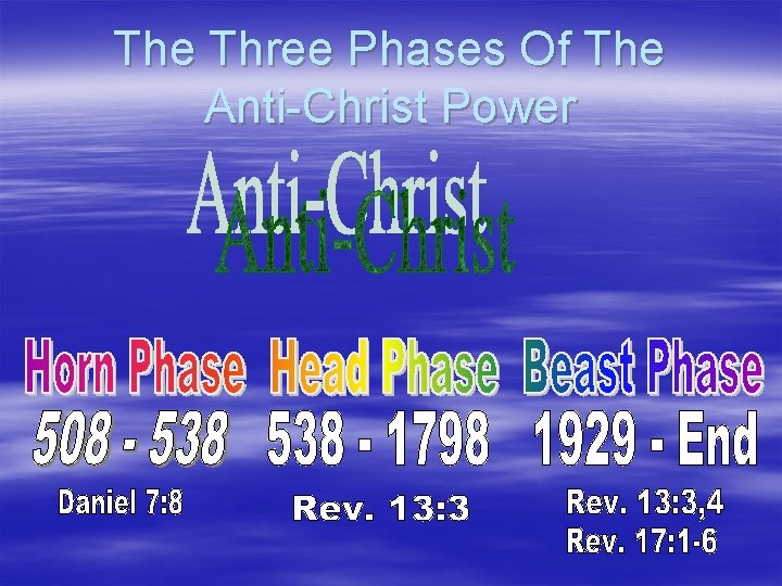 The Three Phases Of The Anti-Christ Power 