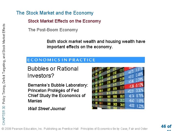 The Stock Market and the Economy CHAPTER 30 Policy Timing, Deficit Targeting, and Stock