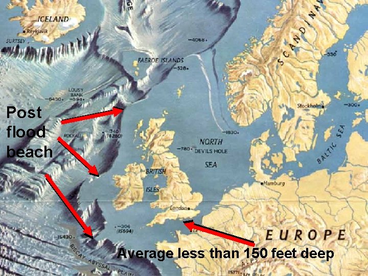 Post flood beach Average less than 150 feet deep 