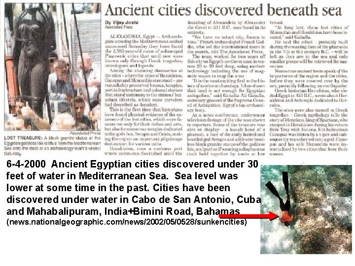 6 -4 -2000 Ancient Egyptian cities discovered under 30 feet of water in Mediterranean