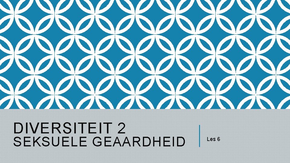 DIVERSITEIT 2 SEKSUELE GEAARDHEID Les 6 